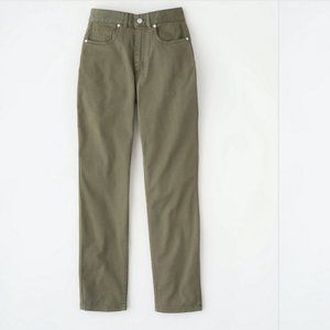 High Waist Tapered Trouser Khaki Green